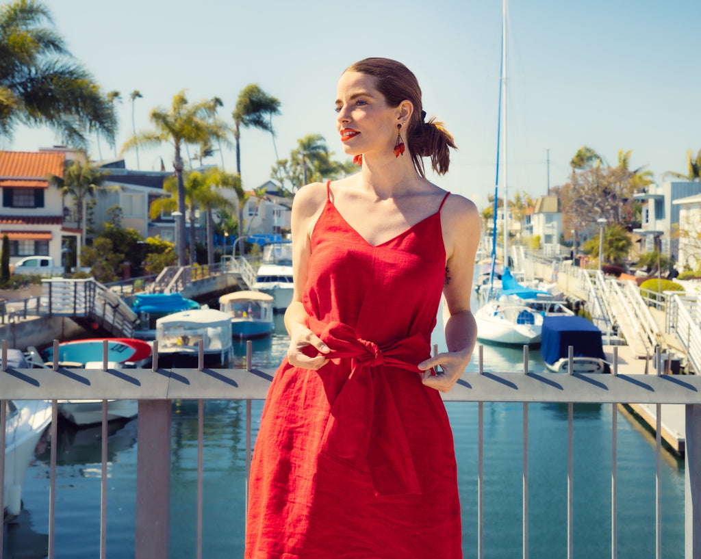 Ellettelle - Maya linen Dress Scarlet Red 